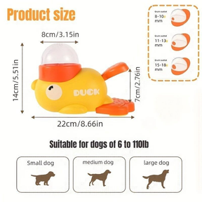 Brinquedo Interativo Pato Dispensador de Ração | Alimentador Tigela Lenta Divertida Para Cães e Gatos Petiscos e Ração